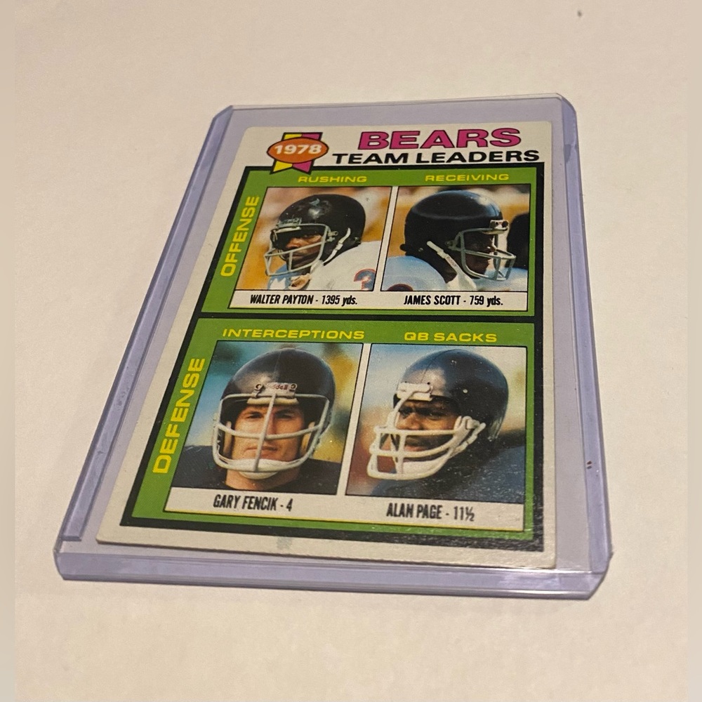 Walter Payton 1978 Bears Team Leader Topps Football card Vintage Collectible